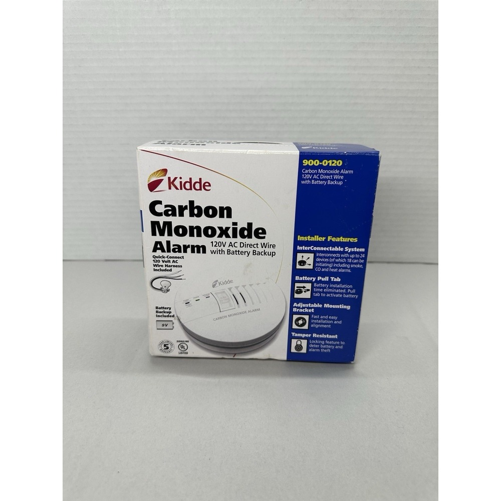 Kidde Carbon Monoxide Alarm 120 V Direct Wire Battery Backup 900-0120